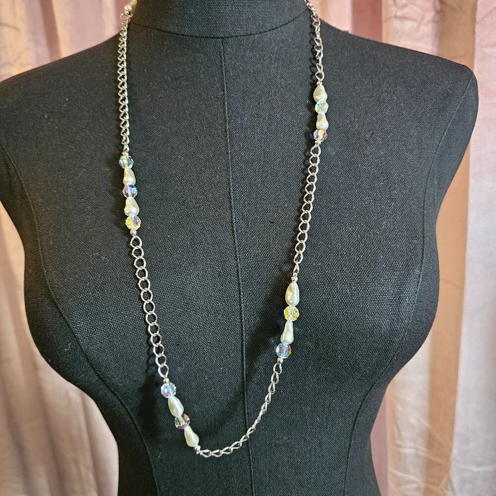Touchstone by Swarovski Crystal and Pearl 30" Necklace